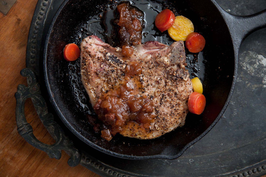 Pork Chop with apple chutney