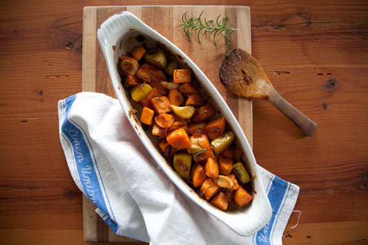 Roasted yams and beets
